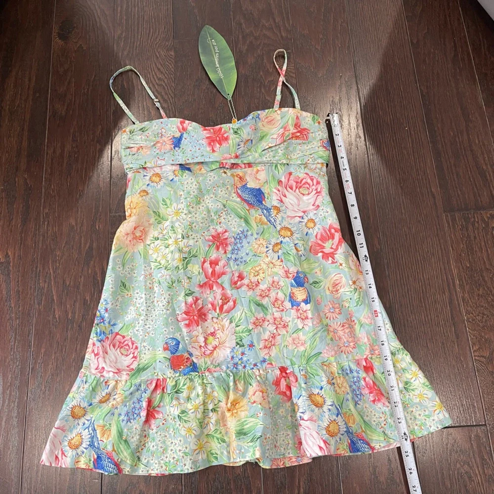 Farm Rio Multicolor Floral Mini Dress Brasil Women Size Medium NEW - Picture 4 of 9